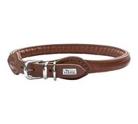HUNTER Round and Soft Nickel-Plated Collar, 40/8, 33 x 37 cm, Small, Nappa Brown