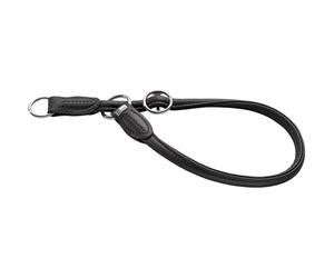 HUNTER Round and Soft Nickel Training Collar with Stop, 50 cm x 10 mm, Small, Nappa Black