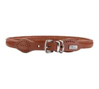 HUNTER Round & Soft Canadian UP Dog Collar, Colour: Cognac, Soft, Supple Leather, Classic, Fur-Friendly, Round Stitched, Sustainable, Made in Germany, Size: 55