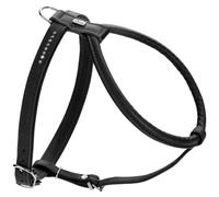 Hunter Round & Soft Canadian UP Dog Harness, Colour: Black, Soft, Supple Leather, Round-Stitted, Skin-Friendly, Sustainable, Made in Germany, Size: S-M