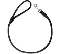 HUNTER Round & Soft Canadian UP Dog Lead Black Soft Smooth Leather Hand Strap Rounded Sustainable Made in Germany Size: 10/100