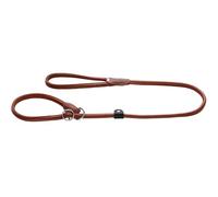 HUNTER Round & Soft Canadian UP Retriever Lead | Soft leather, hand strap, stop ring, rounded, made in Germany, colour: cognac, size: 10/120