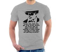 Hunter S Thompson Quote Sleep Late Have Fun Men's T-Shirt Heather Grey