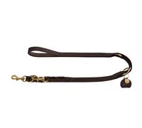 HUNTER Sansibar SOLID Adjustable Leather Braided Dog Lead Durable Elegant 1.5 x 200 cm Dark Brown