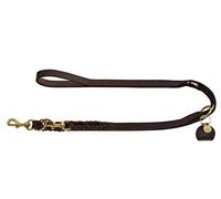 HUNTER Sansibar SOLID Adjustable Leather Dog Lead Braided Durable Elegant 2 x 200 cm Dark Brown