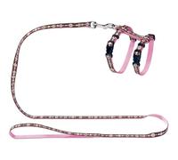 HUNTER Puppy & Kitten Harness + Lead - Pink Signs - Pink: up to 37cm Chest Measurement