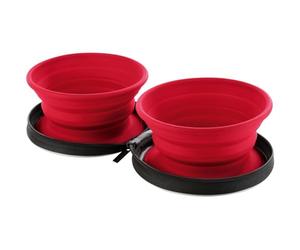 HUNTER Silicone Travel Bowl With Bag List, 750 ml, Red, Pack of 2
