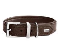 HUNTER Sofia Dog Collar Colour: Brown, Faux Leather in Cowhide Nappa Look, Easy Care, Brilliant Dyed, Soft Padded, Tear-Resistant, Made in Germany, Size 40