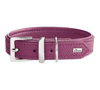 HUNTER Sofia Dog Collar Colour: Raspberry, Faux Leather in Cowhide Nappa Look, Easy Care, Brilliant Dyed, Soft Padded, Tear-Resistant, Made in Germany, Size 40