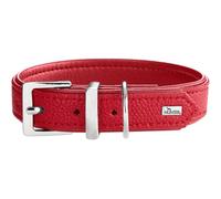 HUNTER Sofia Dog Collar Colour: Red, Faux Leather in Cowhide Nappa Look, Easy Care, Brilliant Dyed, Soft Padded, Tear-Resistant, Made in Germany, Size 55