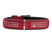 Hunter Softie Deluxe Collar, 55, Red | Faux Leather Sparkly Rhinestones Colour: Red Size: 55 (M)