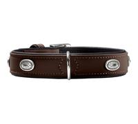 HUNTER Softie Stone Art-Nubuk Nickel Collar, 45/32 x 39 cm, X-Small, Brown/Nappa Black