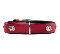 HUNTER Softie Stone Art-Nubuk Nickel Collar, 60/46 x 53 cm, Large, Red/Nappa Black
