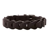 HUNTER Solid Education Chain Dog Collar | Cowhide leather, made in chain, jewellery collar, high quality, made in Germany, colour: dark brown, size: 50