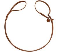 HUNTER Solid Education Retriever Lead, Colour: Cognac, Hand-Braided Lead with Integrated Collar, Special Slider and Pull Stop Made of Robust Cowhide Leather, Size 18/170
