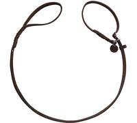 HUNTER Solid Education Retriever Lead, Colour: Dark Brown, Hand-Braided Lead with Integrated Collar, Special Slider and Pull Stop Made of Robust Cowhide Leather, Size 18/170