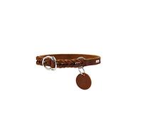 HUNTER SOLID EDUCATION training collar for dogs, leather, soft, non-slip, 45-50 (M-L), cognac