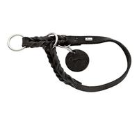 HUNTER SOLID EDUCATION training collar for dogs, leather, soft, non-slip, 45 (S-M), black
