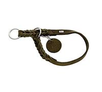 HUNTER SOLID EDUCATION training collar for dogs, leather, soft, non-slip, 45 (S-M), olive
