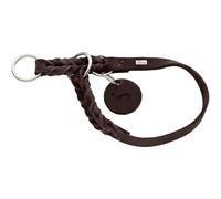 HUNTER SOLID EDUCATION training collar for dogs, leather, soft, non-slip, 55 (M-L), dark brown