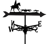 Hunter Stainless Steel Weather Vane, Vintage Weathervane Hollow Wind Direction Indicator for Outdoor Garden Roof Paddock Decoration Wind Vane
