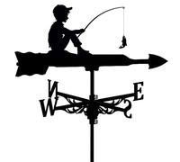 Hunter Stainless Steel Weather Vane, Vintage Weathervane Hollow Wind Direction Indicator for Outdoor Garden Roof Paddock Decoration Wind Vane