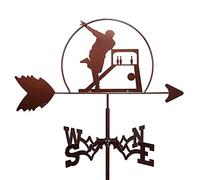 Hunter Stainless Steel Weather Vane, Vintage Weathervane Hollow Wind Direction Indicator for Outdoor Garden Roof Paddock Decoration Wind Vane