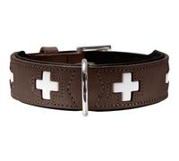 Hunter Swiss Organic Leather Collar, 65, Brown/Black