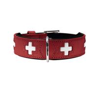 Hunter Swiss Organic Leather Collar, X-Small, Red/Black