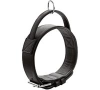 HUNTER Training collar with handle Larvik, 55 67012 Soft genuine cow leather, black/black