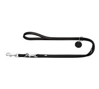 HUNTER Training leash Comfort, 20/200 Soft genuine cow leather, black/black | Leather, simple, durable, supple, black, 20/200