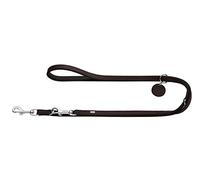 HUNTER Training leash Comfort, 20/200 Soft genuine cow leather, dark brown/black