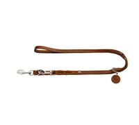 HUNTER Training leash Solid Education, 18/200 Soft genuine cow leather, cognac