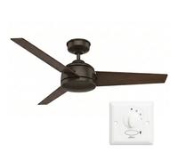 HUNTER FAN Ceiling Fan Trimaran 132 cm Indoor and Outdoor, and Wall control, Premier Bronze, 3 Blades Brushed Cocoa and Brushed Cocoa Ideal for Summer or Winter, Model 50943