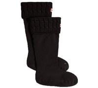 Hunter Unisex 6 Stitch Cable Cuff Tall Boot Socks - Black