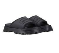 (7 UK, Black) Hunter Unisex Adult Stacked Moulded Footbed Sliders