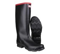 Hunter Unisex Argyll Full Knee Rubber Black Black Boots 8 UK