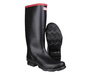 Hunter Unisex Argyll Full Knee Rubber Black Black Boots 8 UK