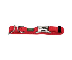 HUNTER Vario Basic Alu-Strong Dog Collar - Red - Size XL: 45-65cm Neck Circumference
