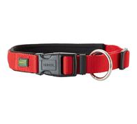 Hunter Vario Plus Nylon Dog Collar - Dog Training Collar with Neoprene Padding & Adjustable Strap Puppy Collars & Accessories for Small to Large Dogs & Puppies - Large, Red/Black