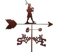 Hunter Weathervane with Roof Mount Weather Vane Stainless Steel Metal Weathercock Flying Roof Garden Decorations Wind Direction Indicator for Outdoor Farm Yard