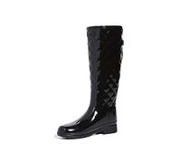 Refined Gloss Rubber Quilt Women's Short Wellington Boots