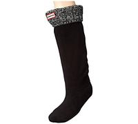 HUNTER womens 6 Stitch Boot Sock, Black, Large