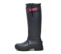 (Blue, 7 (Adults')) Hunter Balmoral Adjustable Rubber Women's Navy/Peppercorn Wellington Boots
