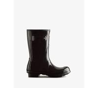 Hunter Women's Black Original Short Gloss Wellington Boot
