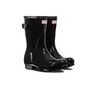 Hunter Women's Black Short Matt Adjustable Wellies Black