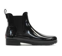 Hunter Original Refined Chelsea Gloss Rubber Women's Ankle Boots - Black Black - Size:UK 4