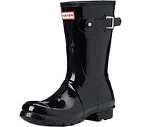 Hunter Women's Boots Original Short Gloss Snow Rain Boots Water Boots Unisex - Black - 6
