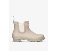 Hunter Womens Hunter Original Logo-Print Rubber Chelsea Ankle Boots Bone Eur 38/5 UK Women