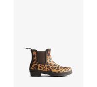 Hunter Womens Original Chelsea Leopard Boot - Leopard Print/Chocolate Brown
